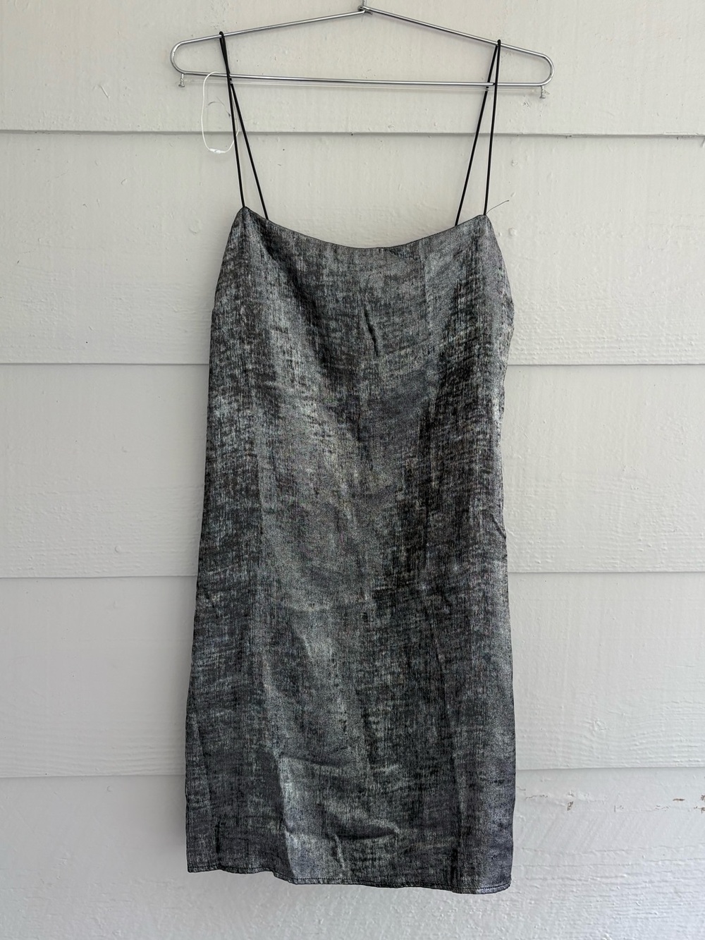 Wild Fable Metallic Silver Black Party Mini Dress Small Party Y2K Whimsigoth